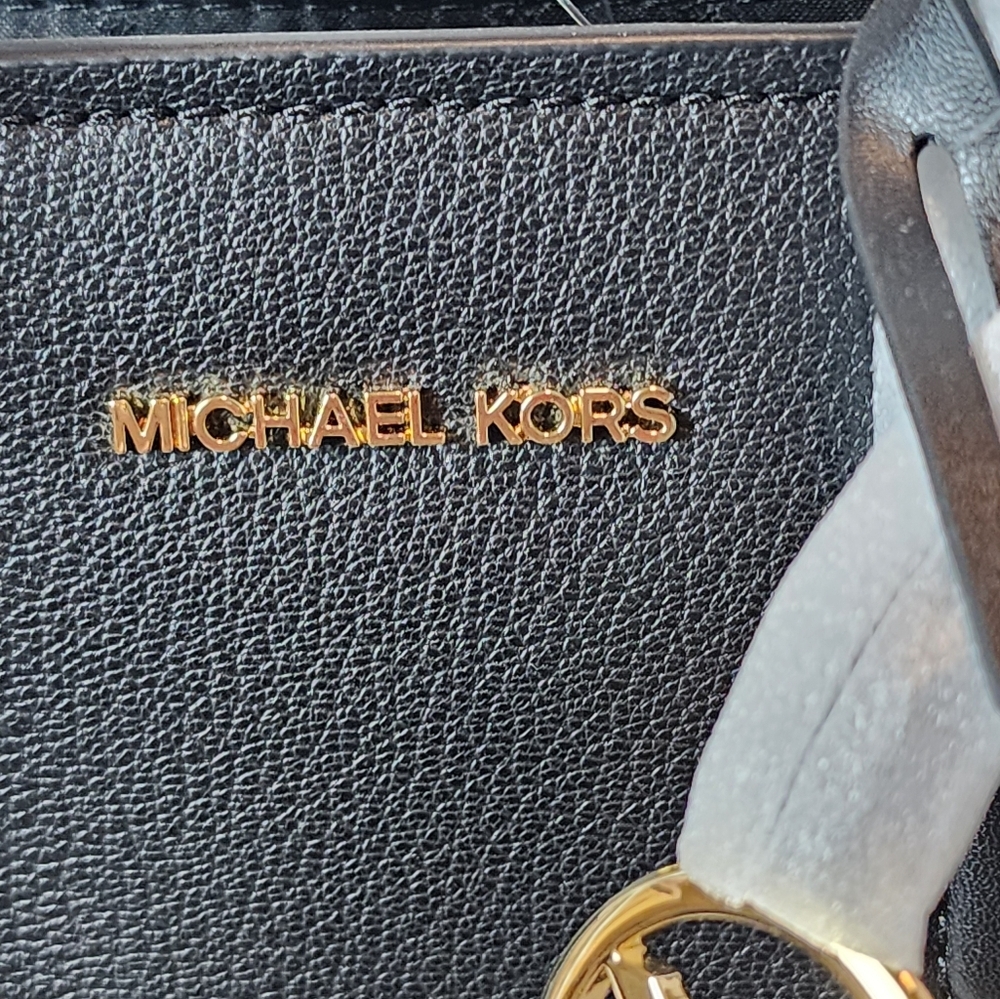 Michael Kors Avril Small Black Leather and Cheetah Print Calf Hair Satchel Bag - Picture 8 of 15